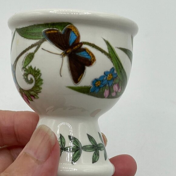 Portmeirion Botanic Garden Vintage Forget Me Not Egg Cup 1972 Old Label - Picture 4 of 8